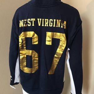 VS PINK WVU Half Zip Pullover Large